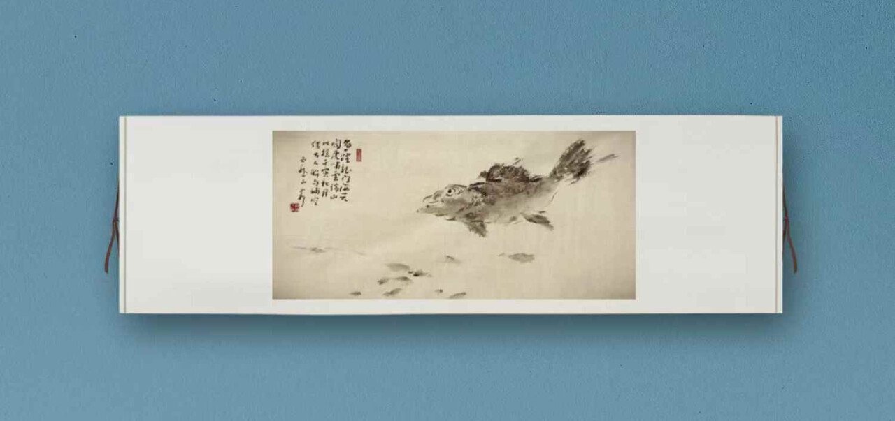 Jin Zhong's painting :Fish Leaping Over the Dragon's Gate-鱼跃龙门 - Image 2