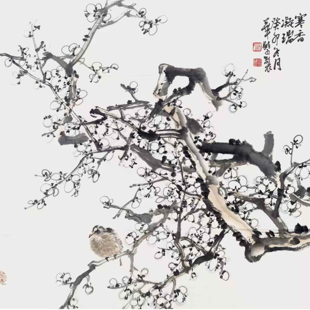 Zhao Huashuang's painting:Cold Fragrance and Tranquil Auspiciousness-寒香宁瑞